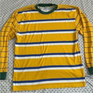 Urban Outfitters Yellow, Blue & White Striped Long Sleeve Tee